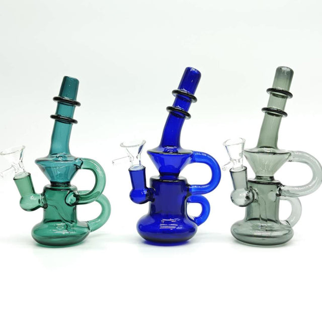 8" inch Mini Recycler Glass Bong Super Supplys Inc