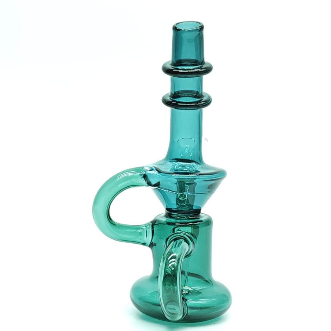 8" inch Mini Recycler Glass Bong Super Supplys Inc Lake Green
