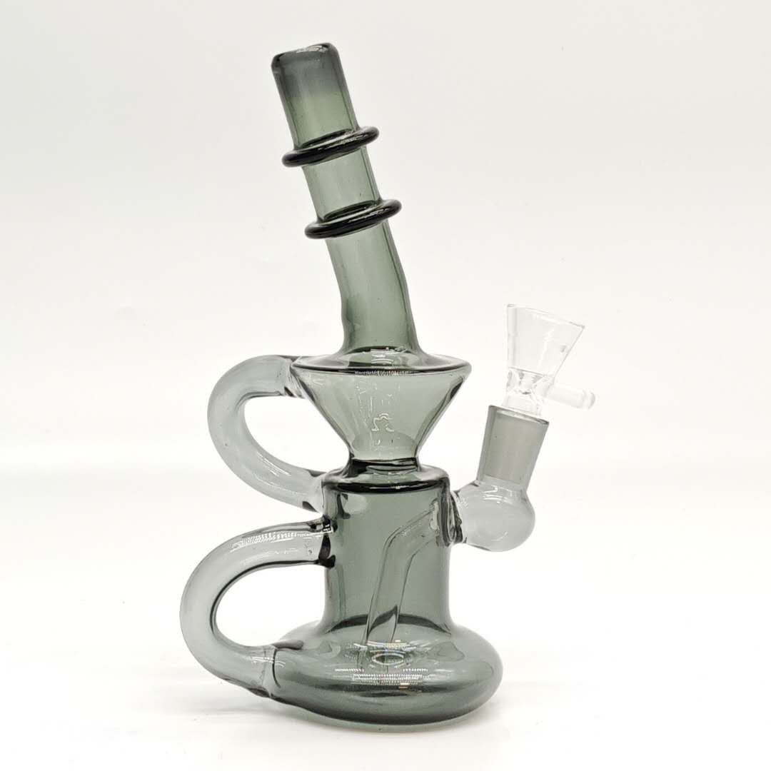8" inch Mini Recycler Glass Bong Super Supplys Inc Gray