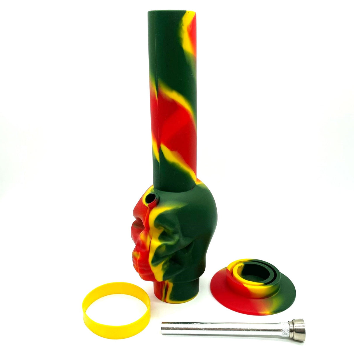 11" Foldable Silicone Skull Shape Water Pipe Kit -Assorted Color [HIT306] Resin · Silicone · Plastic Bong NIBO Distribution