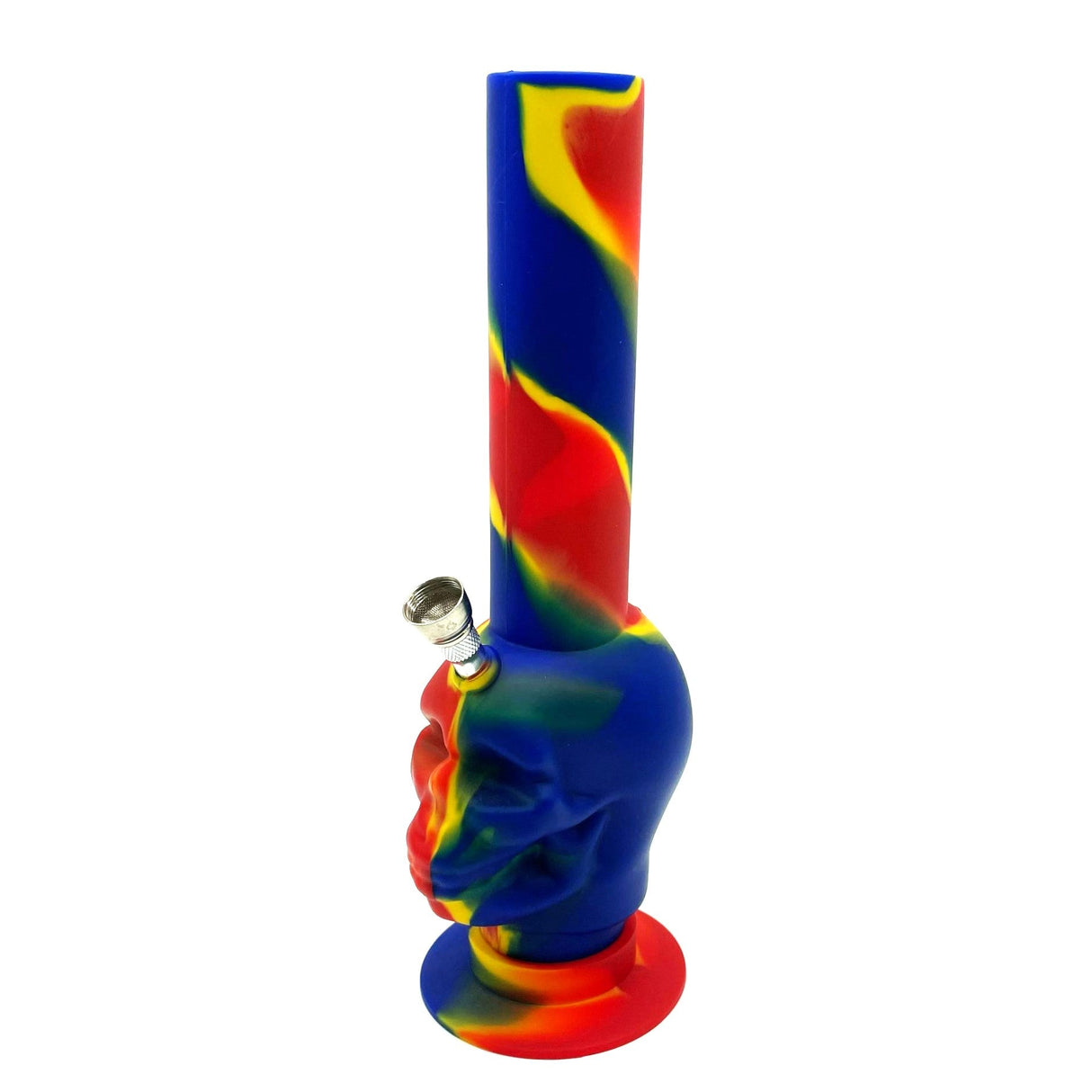11" Foldable Silicone Skull Shape Water Pipe Kit -Assorted Color [HIT306] Resin · Silicone · Plastic Bong NIBO Distribution