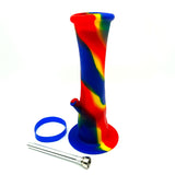 9" Foldable Silicone Water Pipe Kit Assorted Color [HIT307] Resin · Silicone · Plastic Bong NIBO Distribution