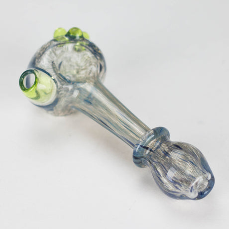 Shine Glassworks | Frit Maria Pipe - Made in Canada Glass Pipe Smoking Cat Distribution Clear with Green Accent