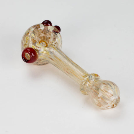 Shine Glassworks | Frit Maria Pipe - Made in Canada Glass Pipe Smoking Cat Distribution Clear with Red accents