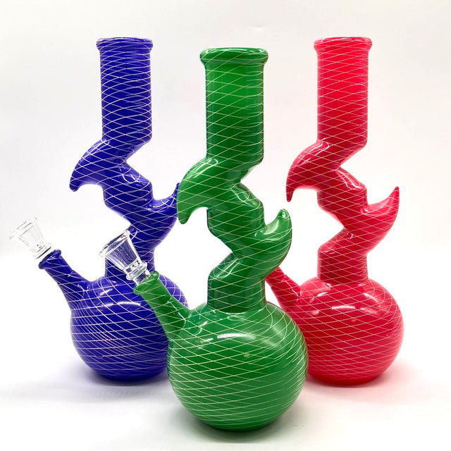 9.5" Zig-zag Designed Bong - Assorted Color [PIP651] Glass Bong NIBO Distribution