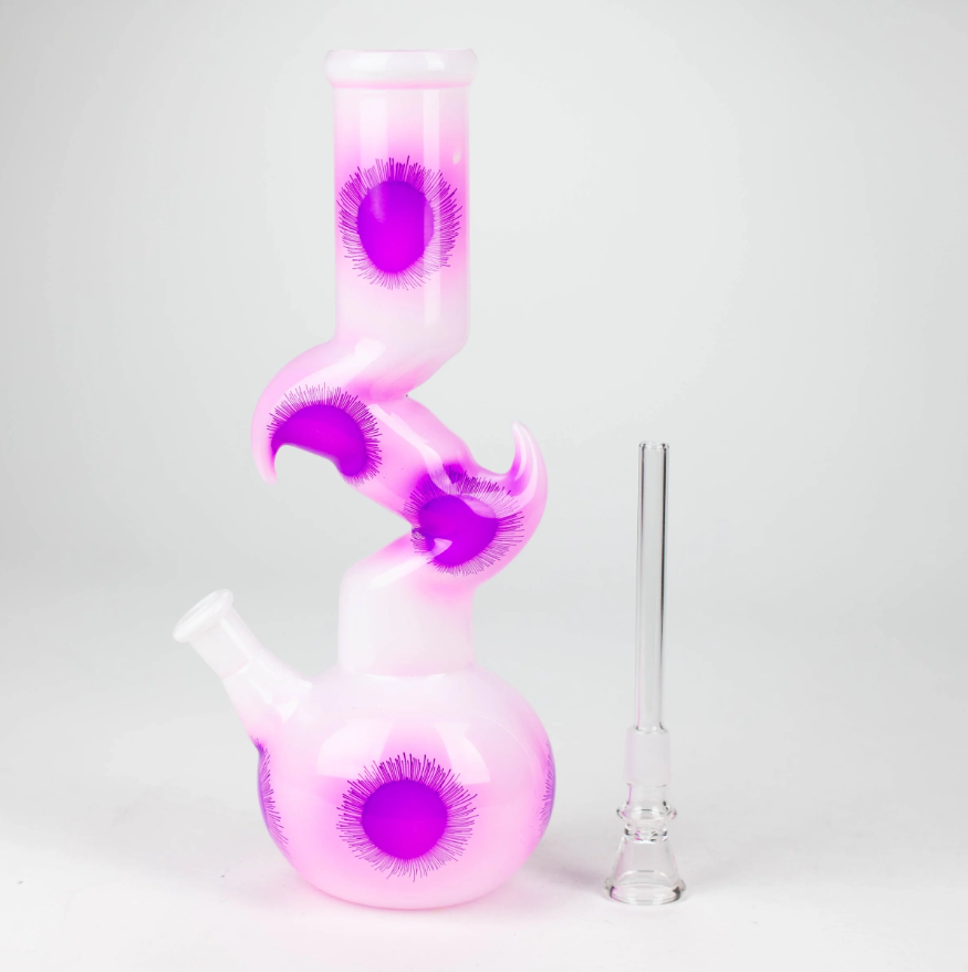 9.5" Flower Designed Bong - Assorted Color [PIP651] Glass Bong NIBO Distribution