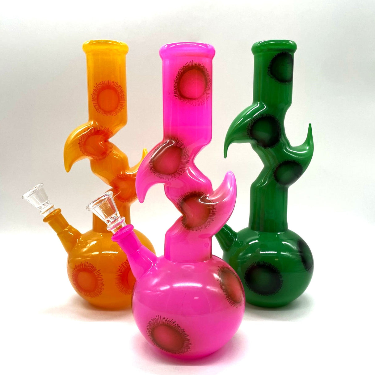 9.5" Flower Designed Bong - Assorted Color [PIP651] Glass Bong NIBO Distribution