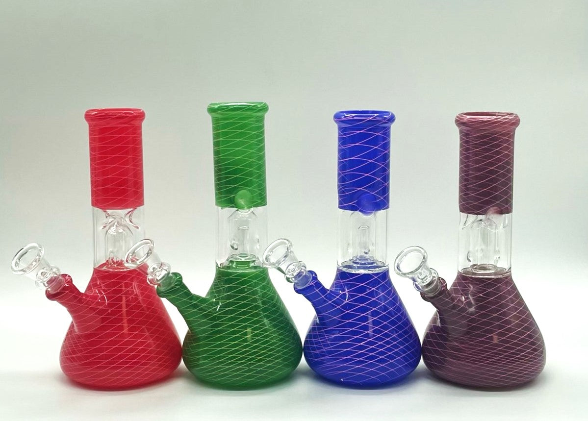 8" Water Pipe with Percolator- Assorted Color [PIP393] Glass Bong NIBO Distribution Design 1
