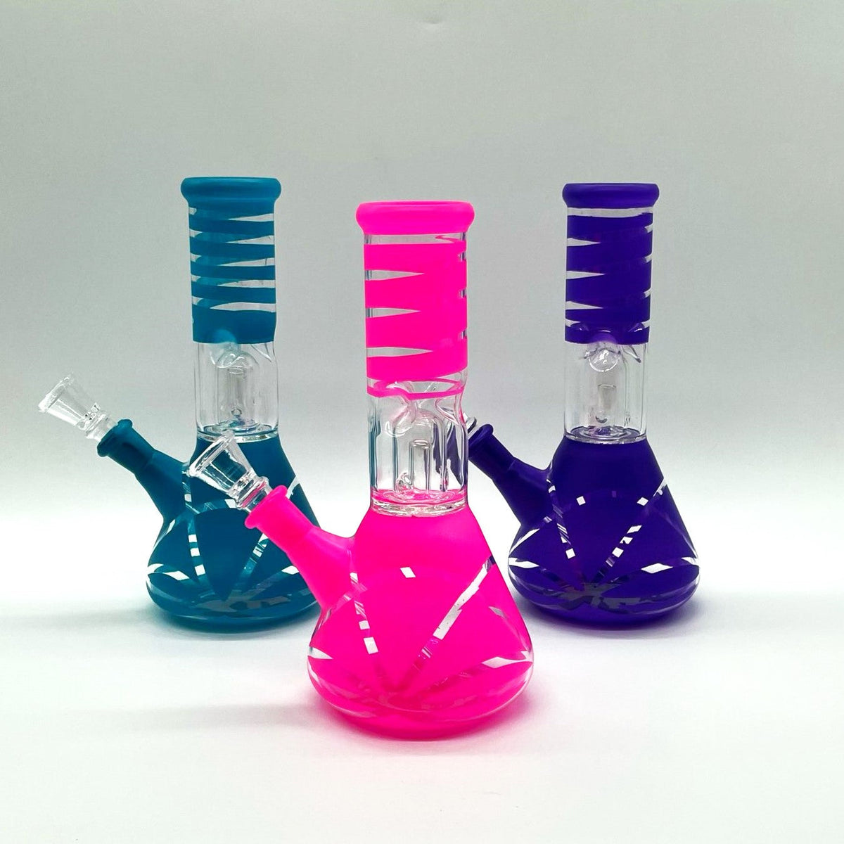 8" Water Pipe with Percolator- Assorted Color [PIP393] Glass Bong NIBO Distribution Design 4