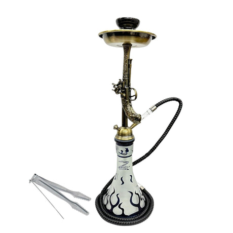 Zebra Smoke Wild West Single Hose Hookah 21" Tall_0