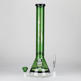 Genie | 18" 7 mm color-tube and clear-bottom beaker water bong [GE3110]