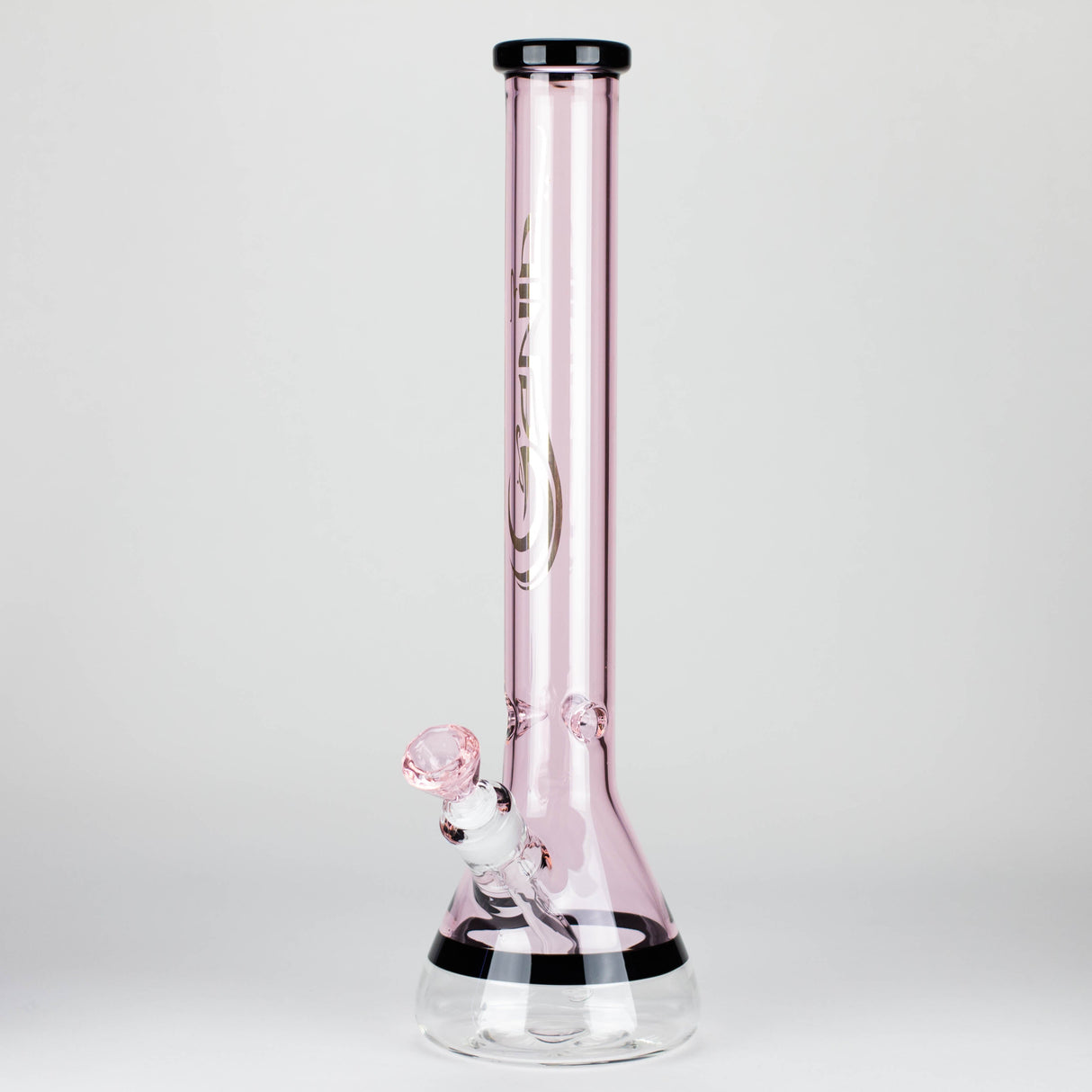 Genie | 18" 7 mm color-tube and clear-bottom beaker water bong [GE3110]