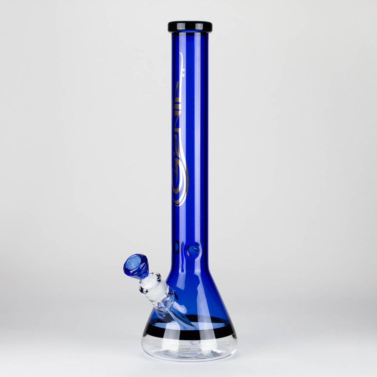 Genie | 18" 7 mm color-tube and clear-bottom beaker water bong [GE3110]