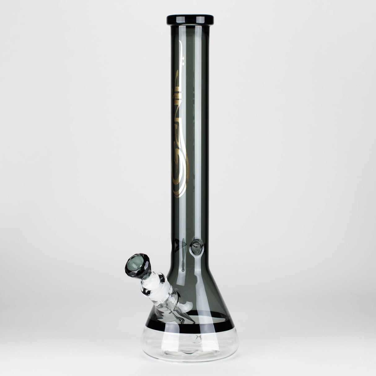 Genie | 18" 7 mm color-tube and clear-bottom beaker water bong [GE3110]