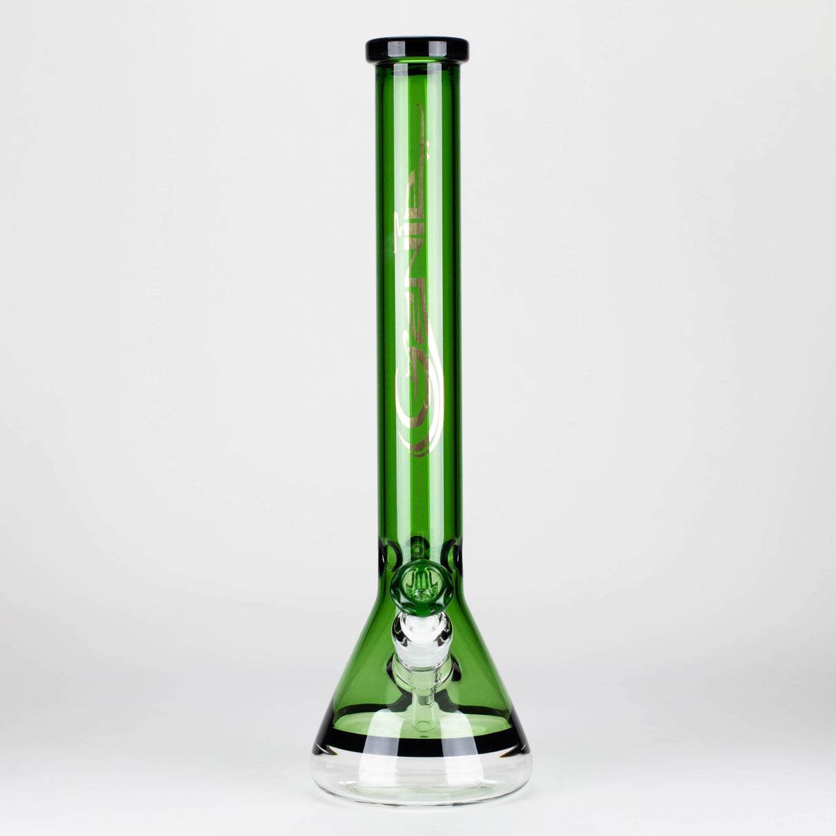 Genie | 18" 7 mm color-tube and clear-bottom beaker water bong [GE3110]