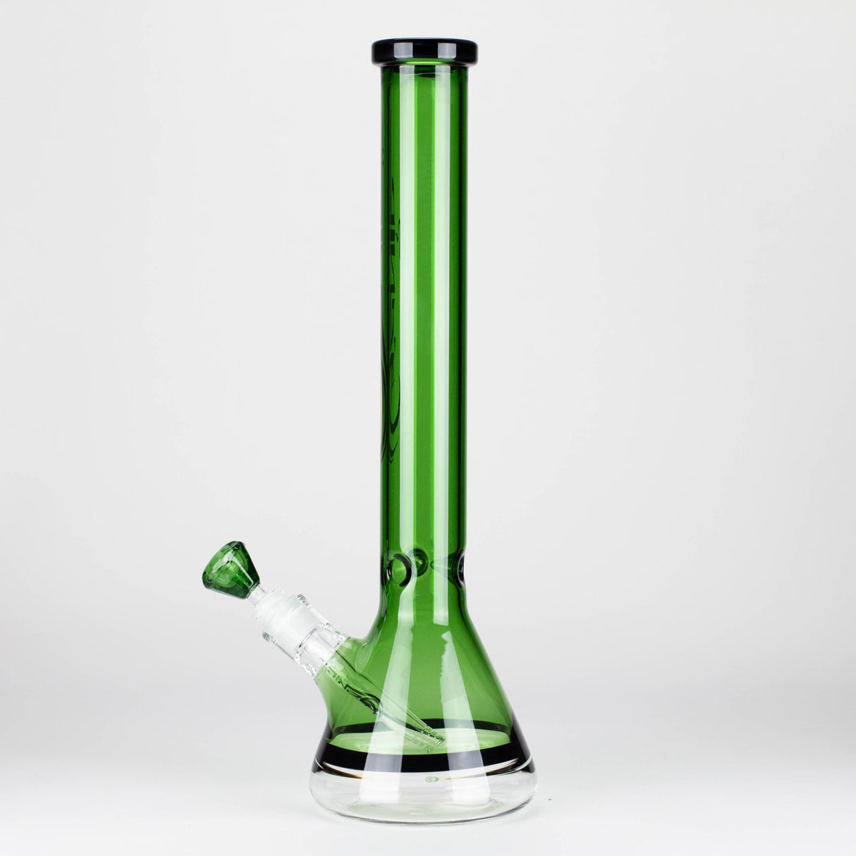 Genie | 18" 7 mm color-tube and clear-bottom beaker water bong [GE3110]
