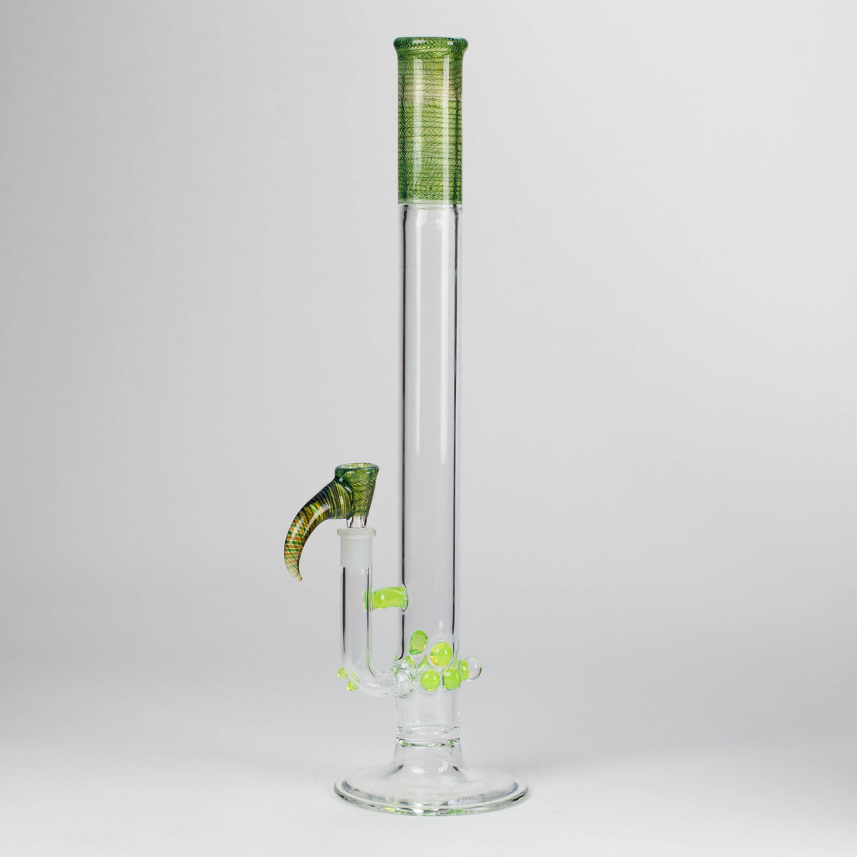 Shine Glassworks | 22 inch 38mm Straight Tube with Latticino mouthpiece and opal [ST 2203] - Made in Canada Glass Bong Smoking Cat Distribution