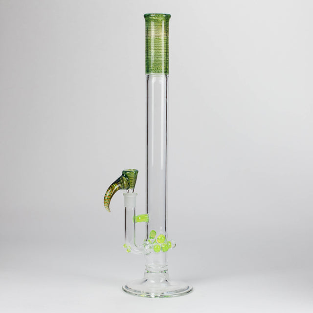 Shine Glassworks | 22 inch 38mm Straight Tube with Latticino mouthpiece and opal [ST 2203] - Made in Canada Glass Bong Smoking Cat Distribution