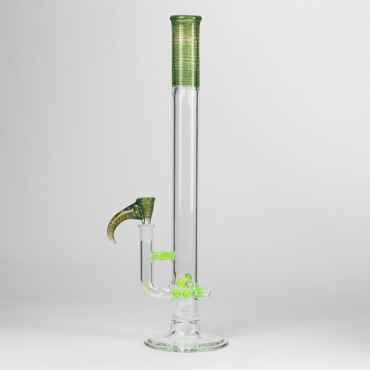 Shine Glassworks | 22 inch 38mm Straight Tube with Latticino mouthpiece and opal [ST 2203] - Made in Canada Glass Bong Smoking Cat Distribution