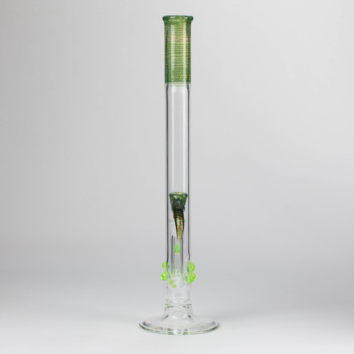 Shine Glassworks | 22 inch 38mm Straight Tube with Latticino mouthpiece and opal [ST 2203] - Made in Canada Glass Bong Smoking Cat Distribution