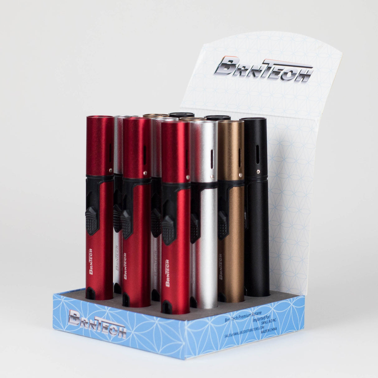 BrnTech | Single Flame Torches Display of 12 - Assorted Colours Torch Small Biz Distributors