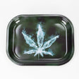 Novelty Metal Rolling Trays -Small Tray Smoking Cat Distribution Ghost Leaf