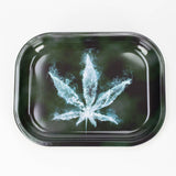 Novelty Metal Rolling Trays -Small Tray Smoking Cat Distribution Ghost Leaf