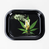 Novelty Metal Rolling Trays -Small Tray Smoking Cat Distribution Mary Jane