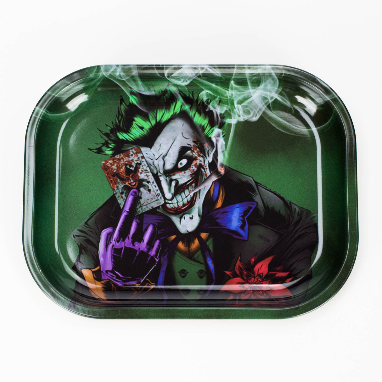 Novelty Metal Rolling Trays -Small Tray Smoking Cat Distribution Bloody Joker