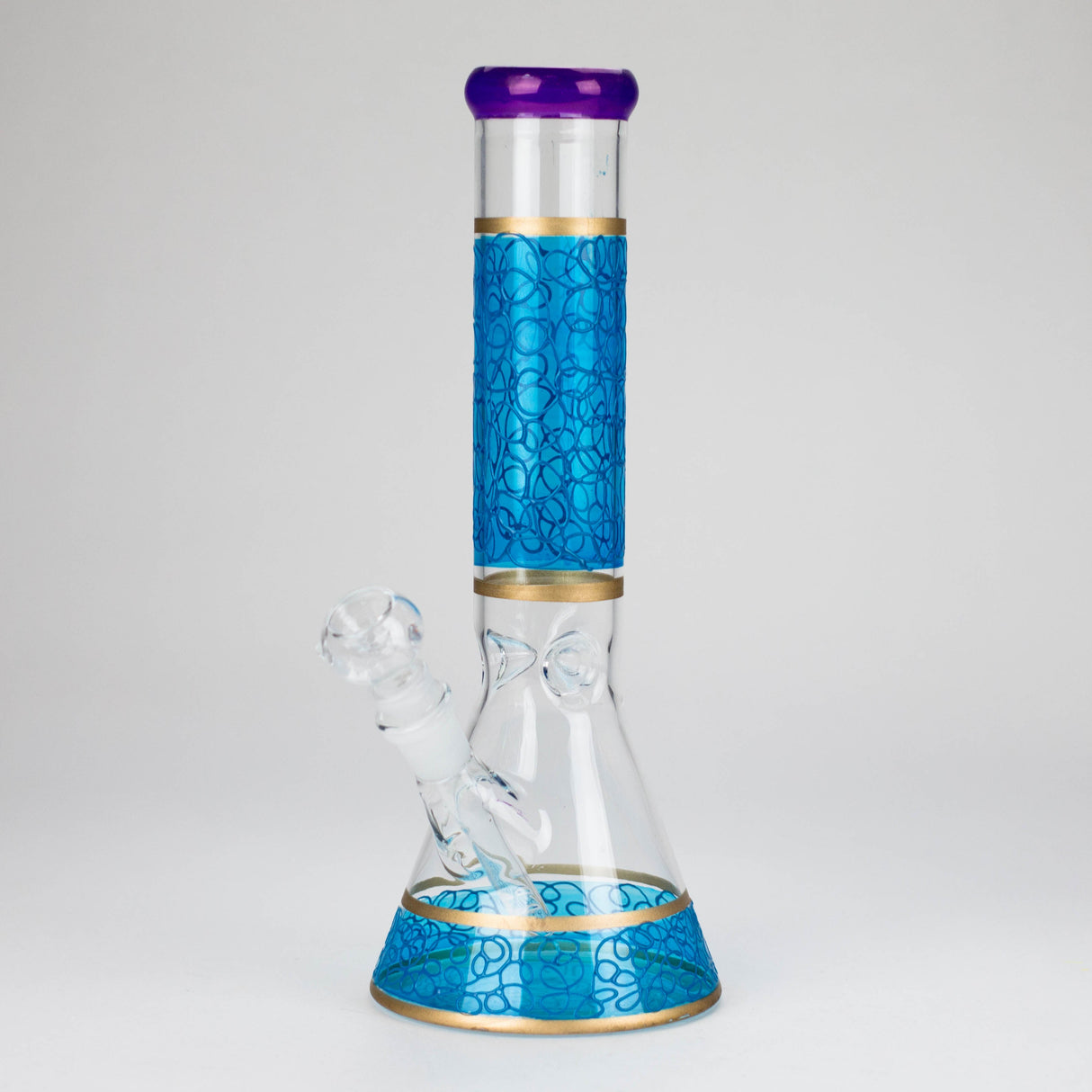 12" Printed beaker glass water bong-Assorted Glass Bong Bongzie Smokes