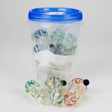 3" to 3.5" assorted color glass pipe Jar of 10 Glass Pipe Bongzie Smokes
