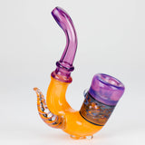 Mooks Glass | Heady Glass Sherlock Pipe - made in Canada Glass Pipe Smoking Cat Distribution Purple and Orange