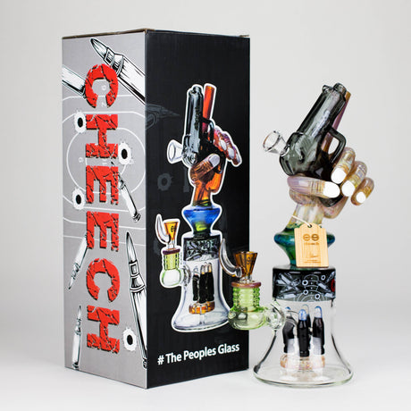 Cheech | 12.5" Pistalado Bong CHE-356 Glass Bong Smoking Cat Distribution