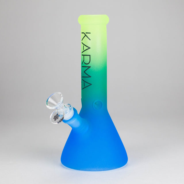 Karma | 9" Beaker 3 Toned Frosted Glass Bong Glass Bong Maq Distributors
