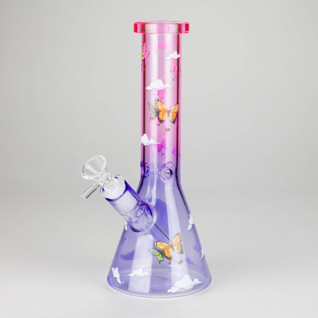 10" Glass Bong With The Butterfly Design Glass Bong 777 Smoke