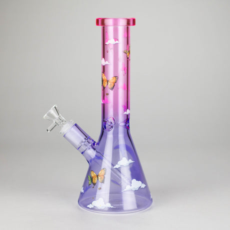 10" Glass Bong With The Butterfly Design Glass Bong 777 Smoke