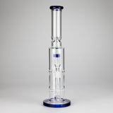 15" Color accented glass water bong with Double Perc