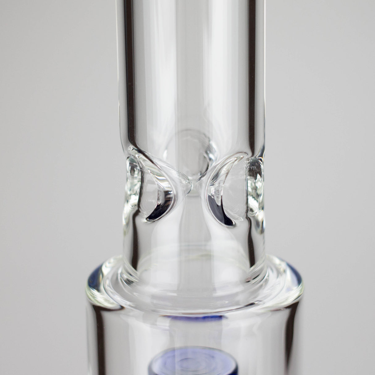 15" Color accented glass water bong with Double Perc