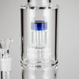 15" Color accented glass water bong with Double Perc