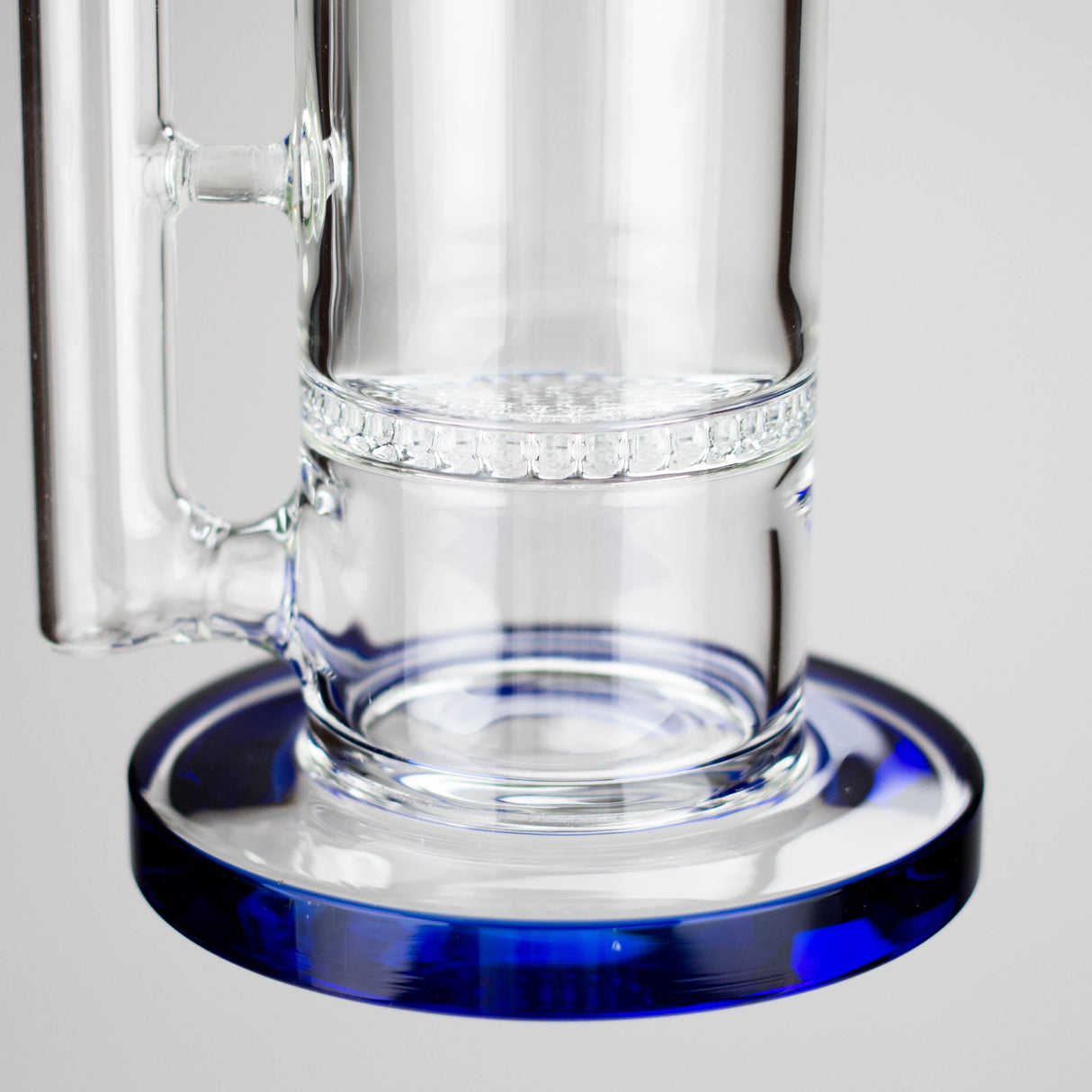 15" Color accented glass water bong with Double Perc