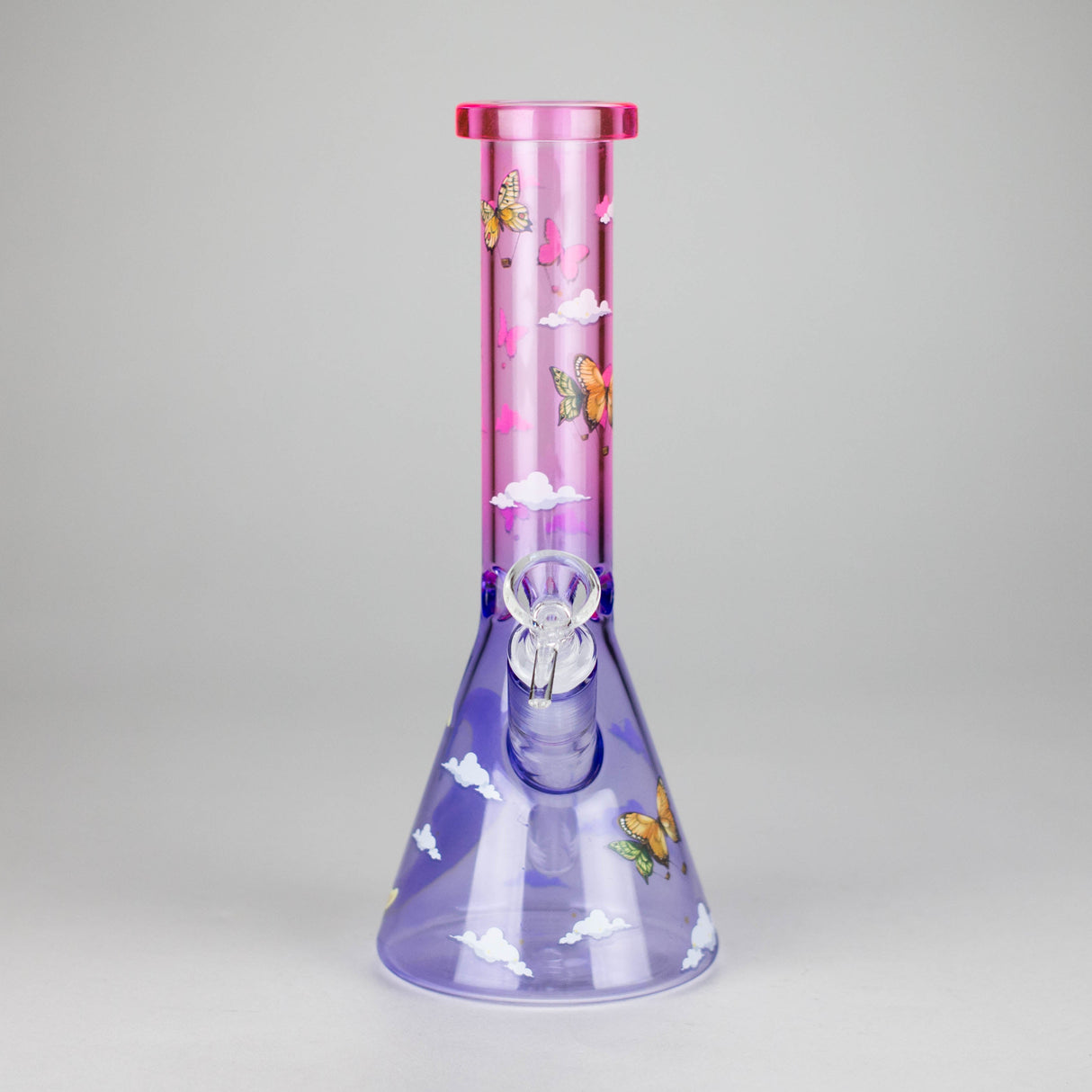 10" Glass Bong With The Butterfly Design Glass Bong 777 Smoke