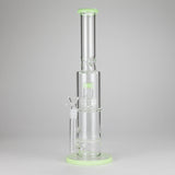 15" Color accented glass water bong with Double Perc