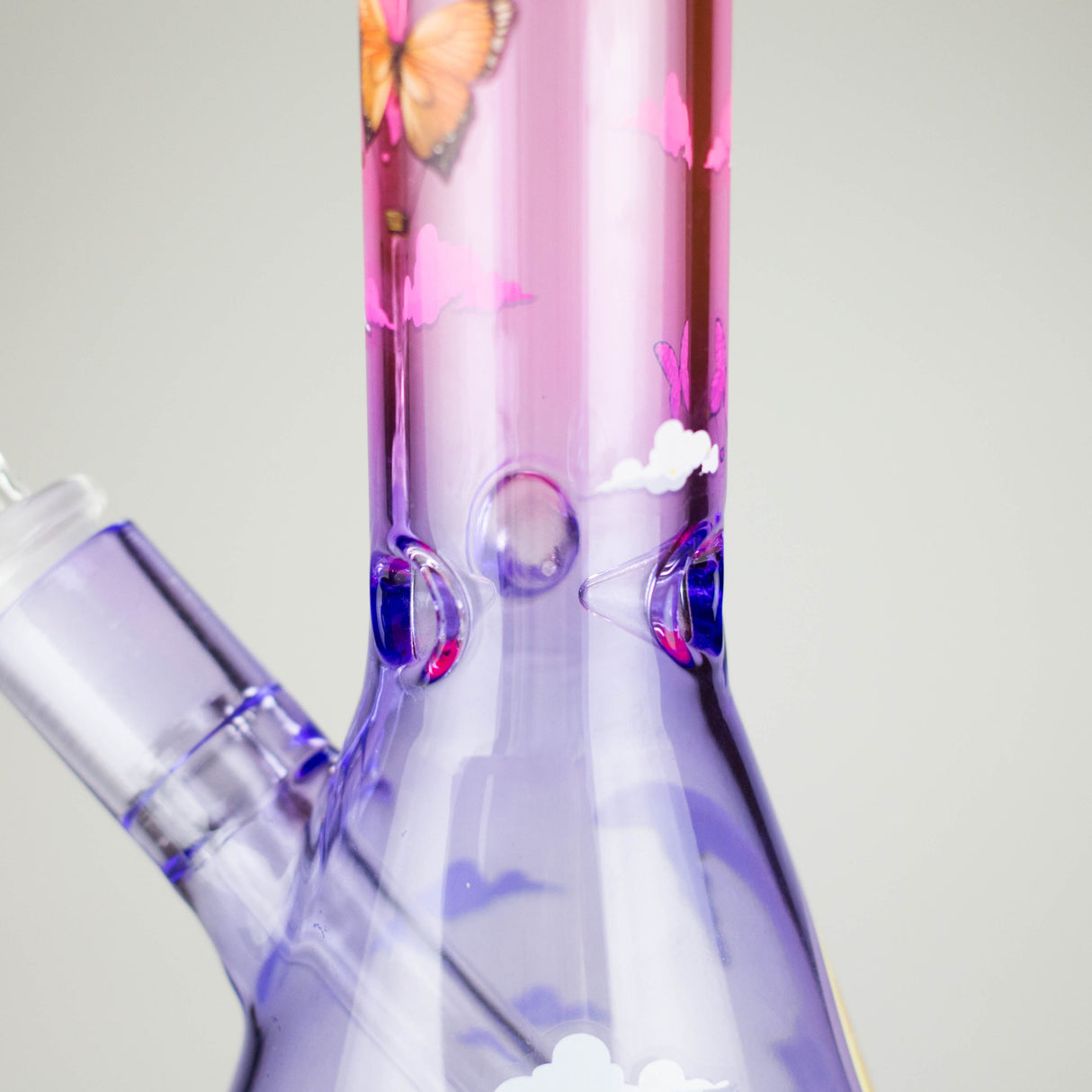 10" Glass Bong With The Butterfly Design Glass Bong 777 Smoke