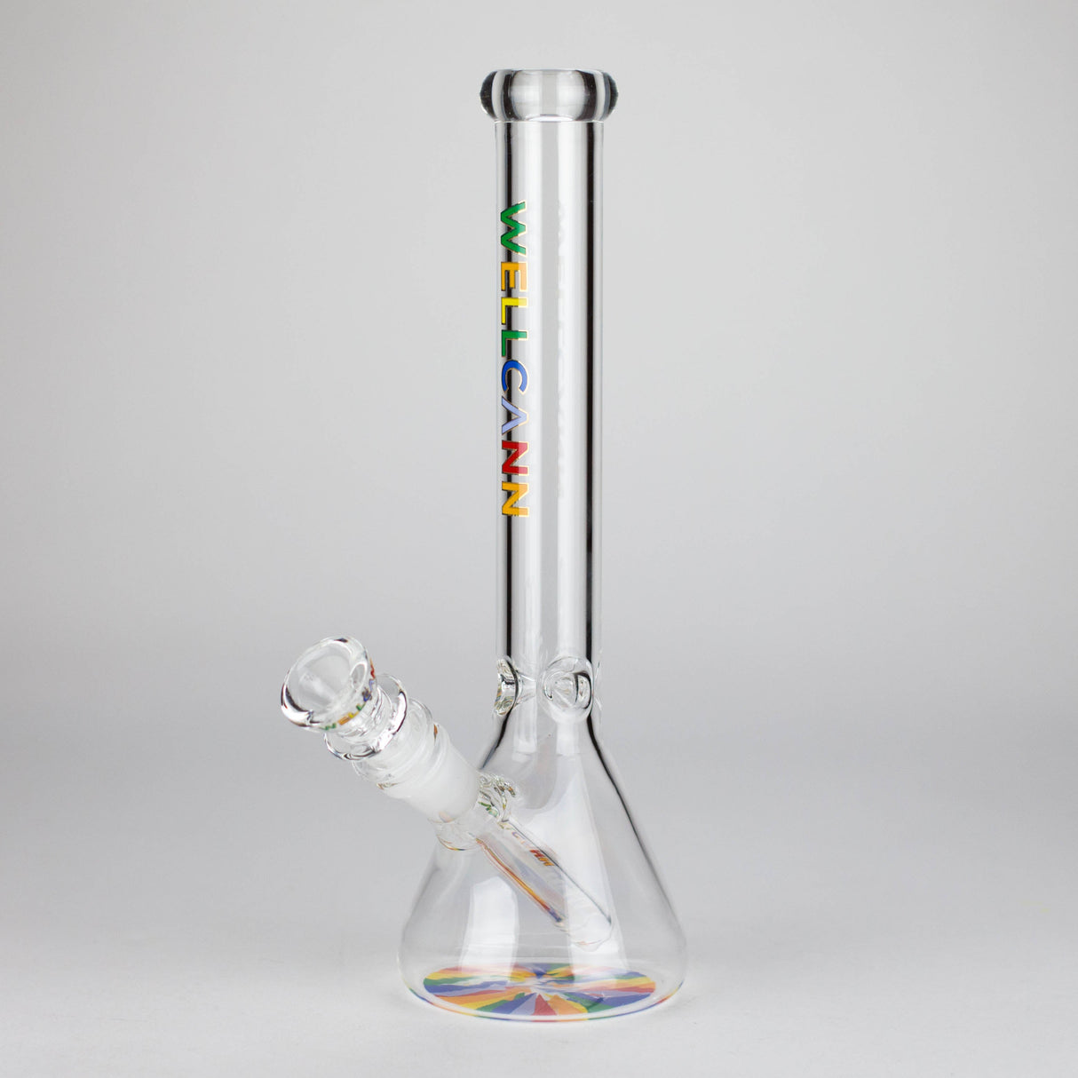 WellCann | 11" Beaker Glass Bong Glass Bong Smoking Cat Distribution Rainbow