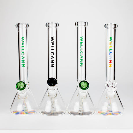 WellCann | 11" Beaker Glass Bong Glass Bong Smoking Cat Distribution