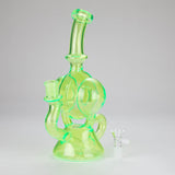 11″ Slim Green Recycler Glass Bong [C8033] Glass Bong Canadian Distributor