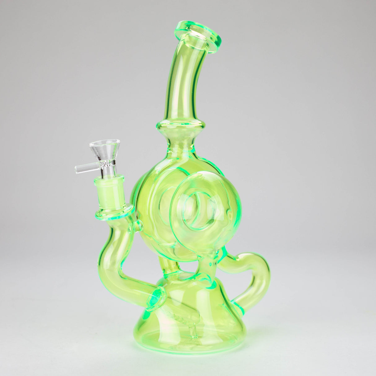 11″ Slim Green Recycler Glass Bong [C8033] Glass Bong Canadian Distributor
