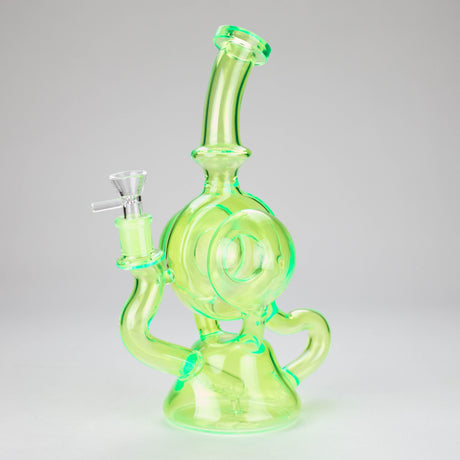 11″ Slim Green Recycler Glass Bong [C8033] Glass Bong Canadian Distributor