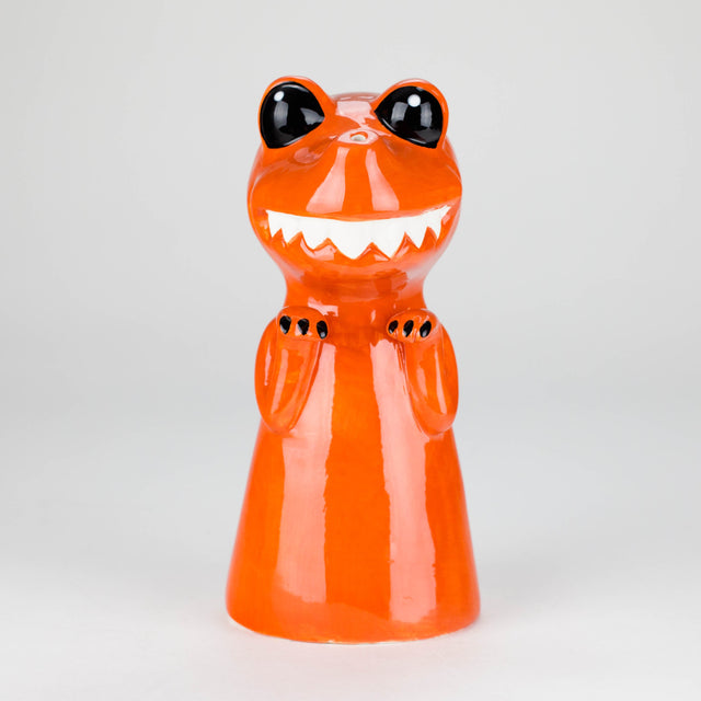 8" Vintage Red Dragon Ceramic Bong – Playful Mythical Creature Design[ES092WP] Ceramic Bong Canadian Distributor