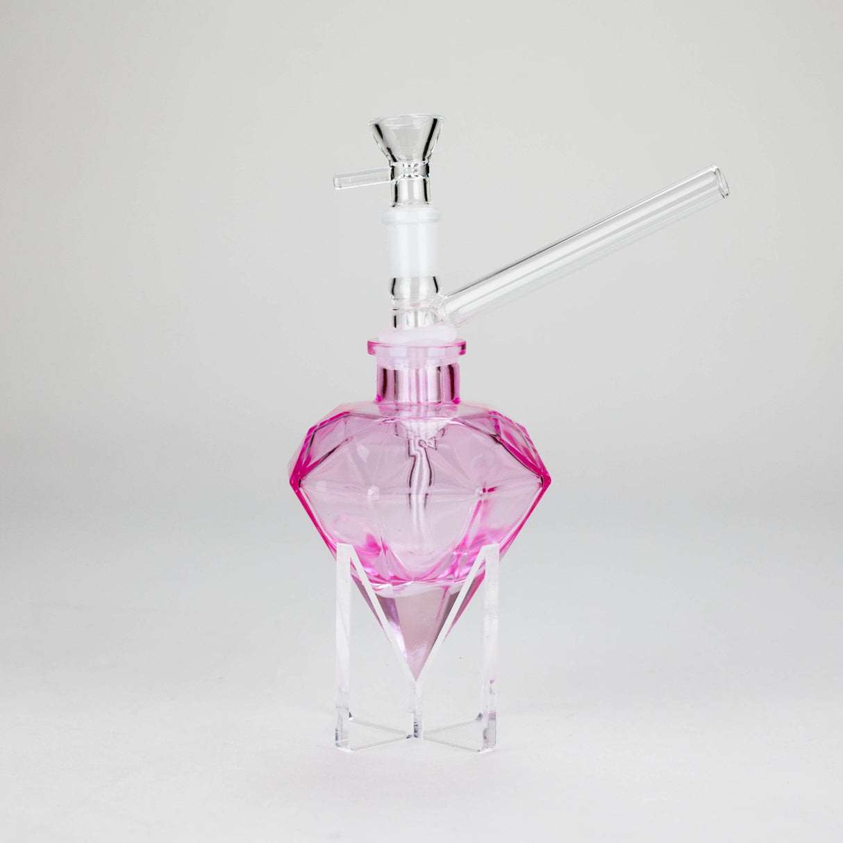 7″ Diamond Soft Glass Bong [DWP50] Glass Bong Canadian Distributor Pink